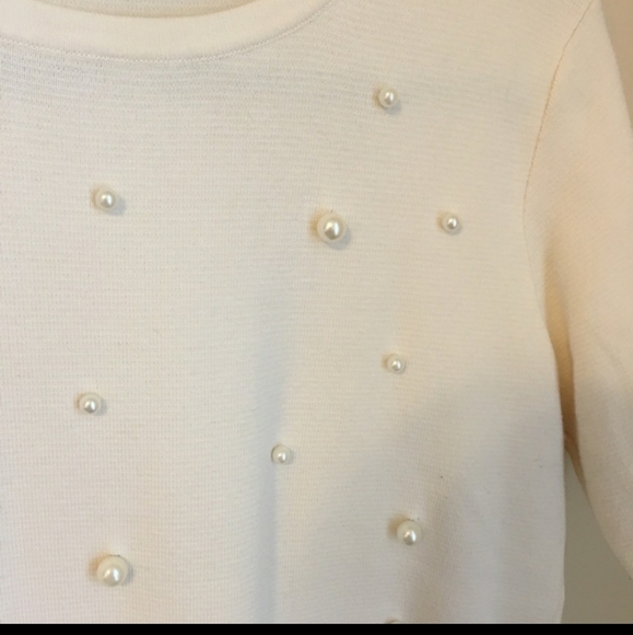 2/$45 Knit faux pearl studded short sleeve top - Picture 6 of 10